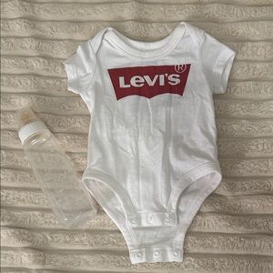 Levi's Classic White and Red Baby Bodysuit